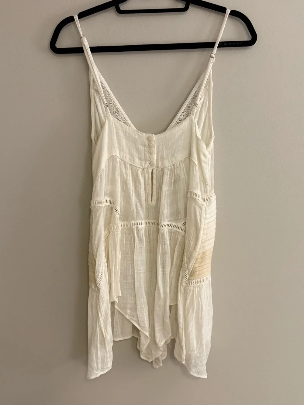 Free People White Crochet Lace Peasant Blouse